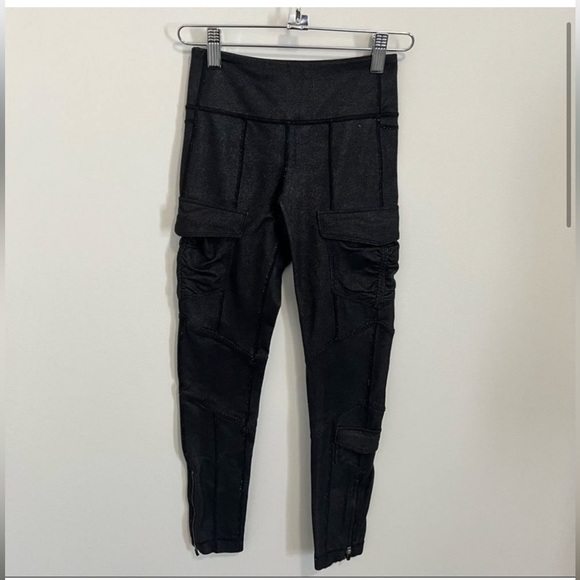 Lululemon Denim Ankle Zipper Cargo Pocket Leggings 4 - Picture 4 of 7